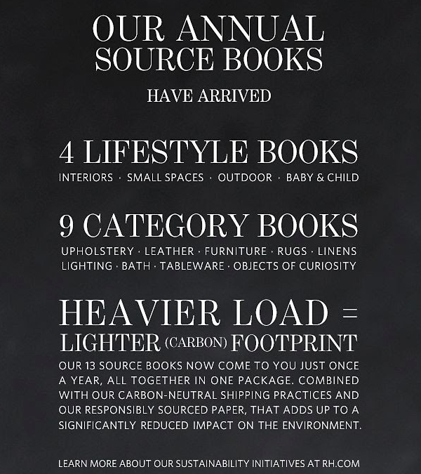 restoration hardware source books environmental message